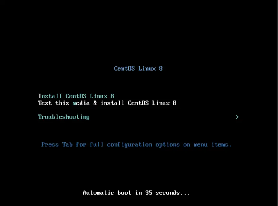 CentOS 8 Install in Text Mode
