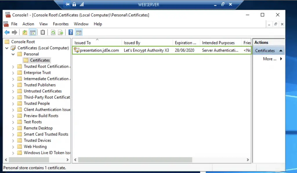 Install Let&#8217;s Encrypt SSL for IIS &#8211; Step by Step