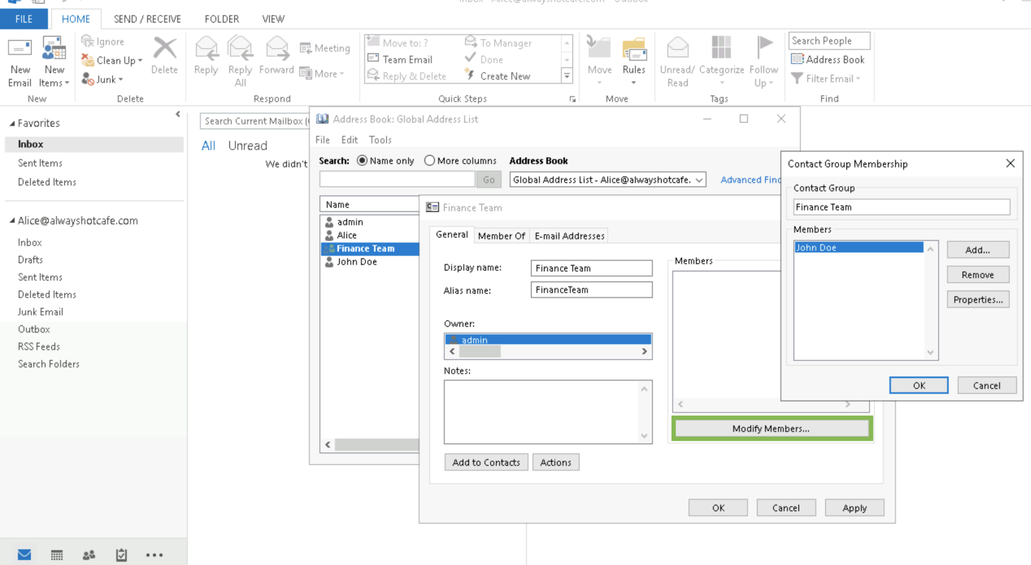 Enabling users to manage Distribution Groups in Outlook | OpenTechTips