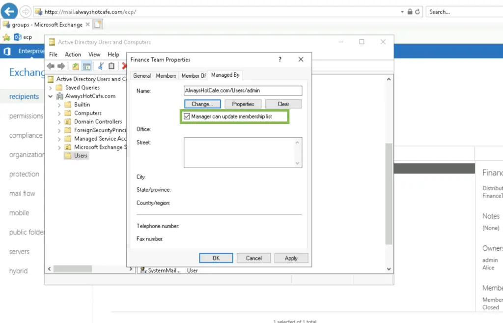 Enabling users to manage Distribution Groups in Outlook