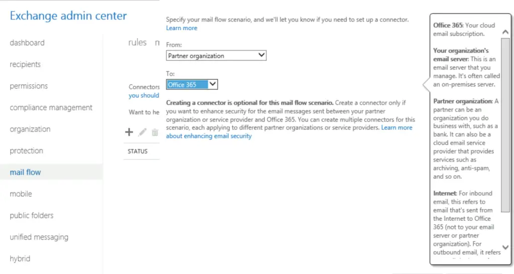 Configure enforced TLS with a partner in Office365