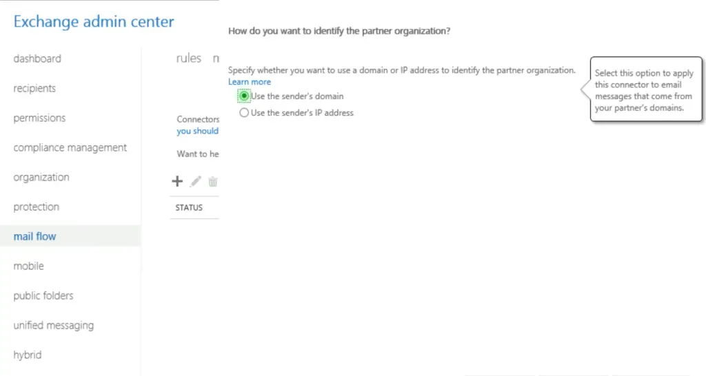 Configure enforced TLS with a partner in Office365