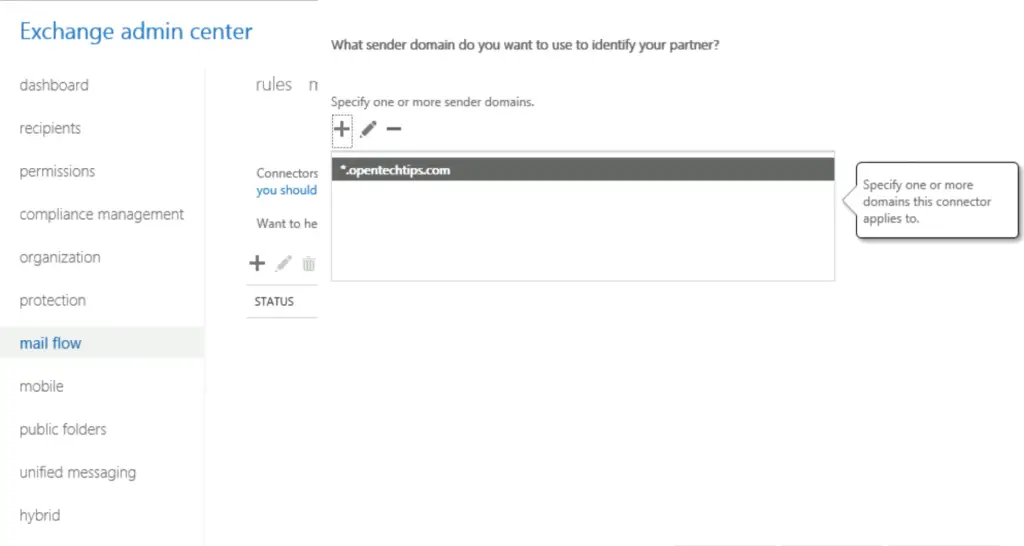 Configure enforced TLS with a partner in Office365