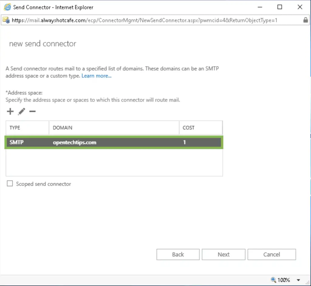 Set up Enforced TLS for on-prem Exchange 2019