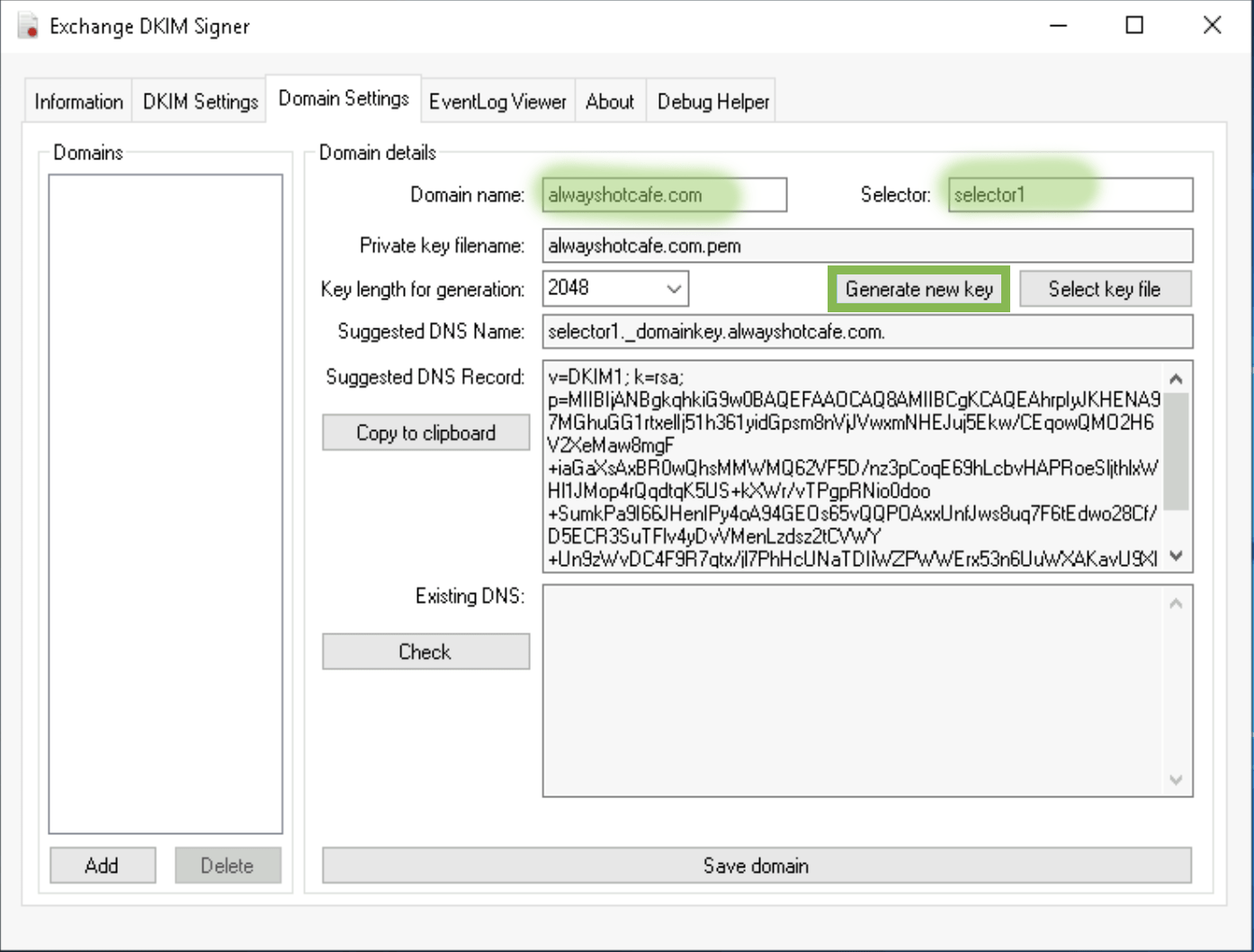 Настройка dkim exim centos