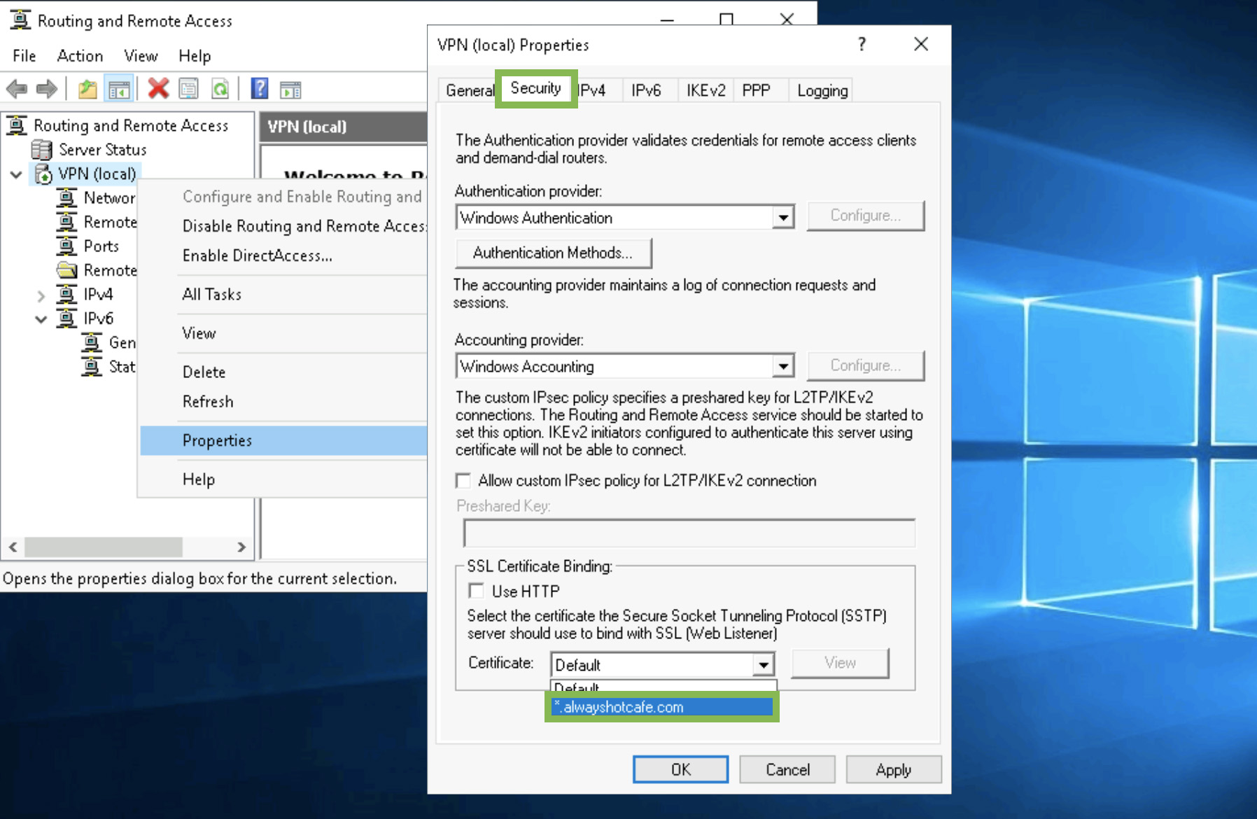 Sstp настройка windows 2008 r2