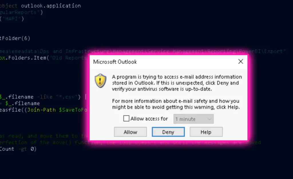 Outlook Script to automate downloading attachments from incoming emails