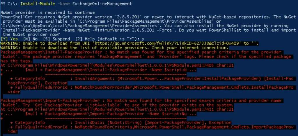 Install-PackageProvider: No match found error when installing PowerShell modules | FIX !