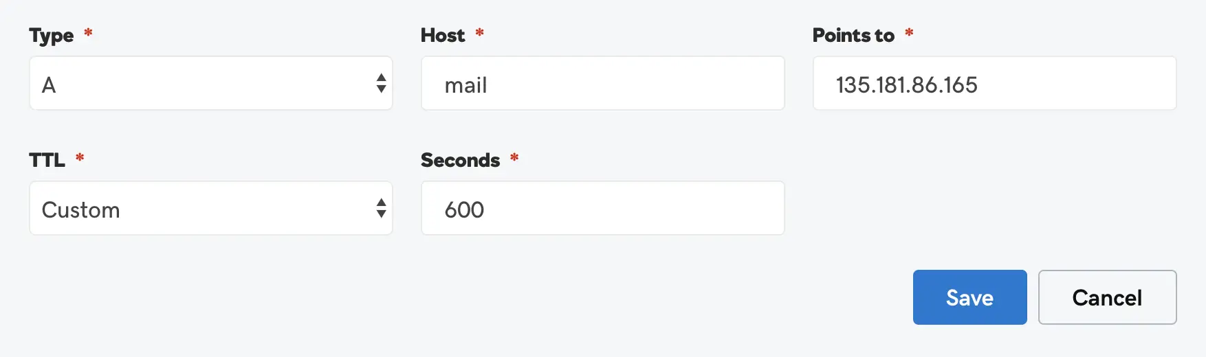 SPF запись для почтового сервера.