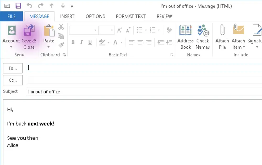 Set up Auto Reply to All Messages in Outlook