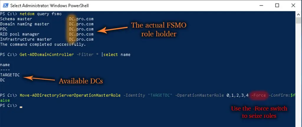 How to Seize FSMO Roles