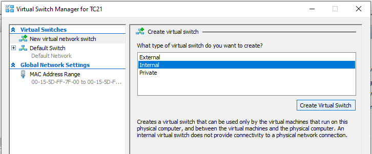 How to create NAT-ed subnets in Hyper-V