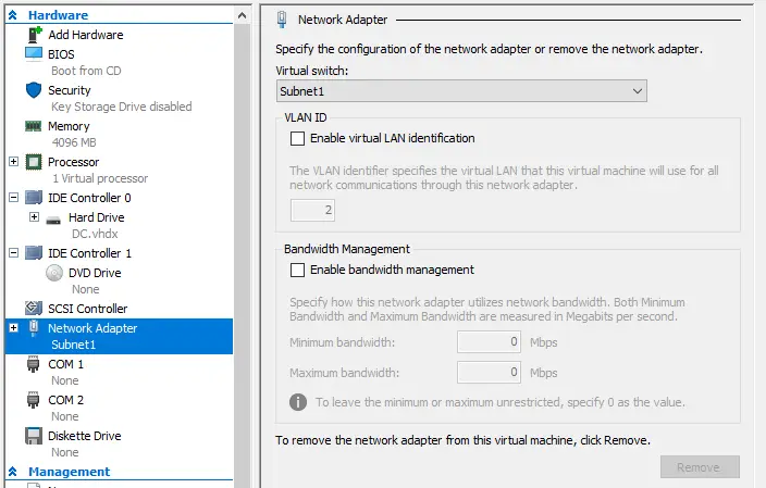 How to create NAT-ed subnets in Hyper-V