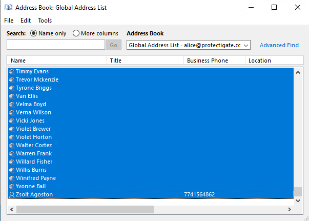 How to print the Global Address Book in Outlook