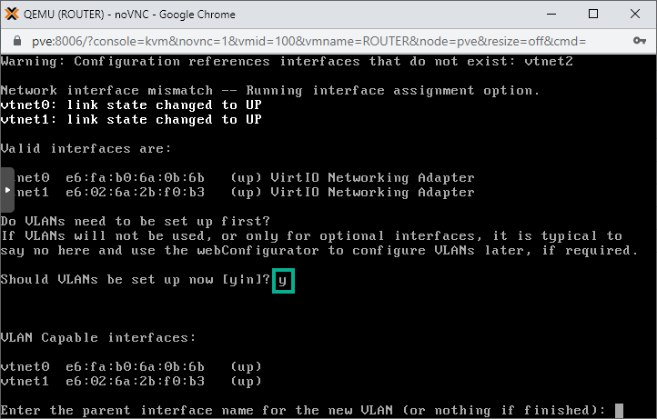 Exercise: Set up 10 new VLANs on the pfSense LAN interface