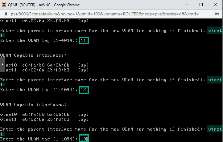 Exercise: Set up 10 new VLANs on the pfSense LAN interface